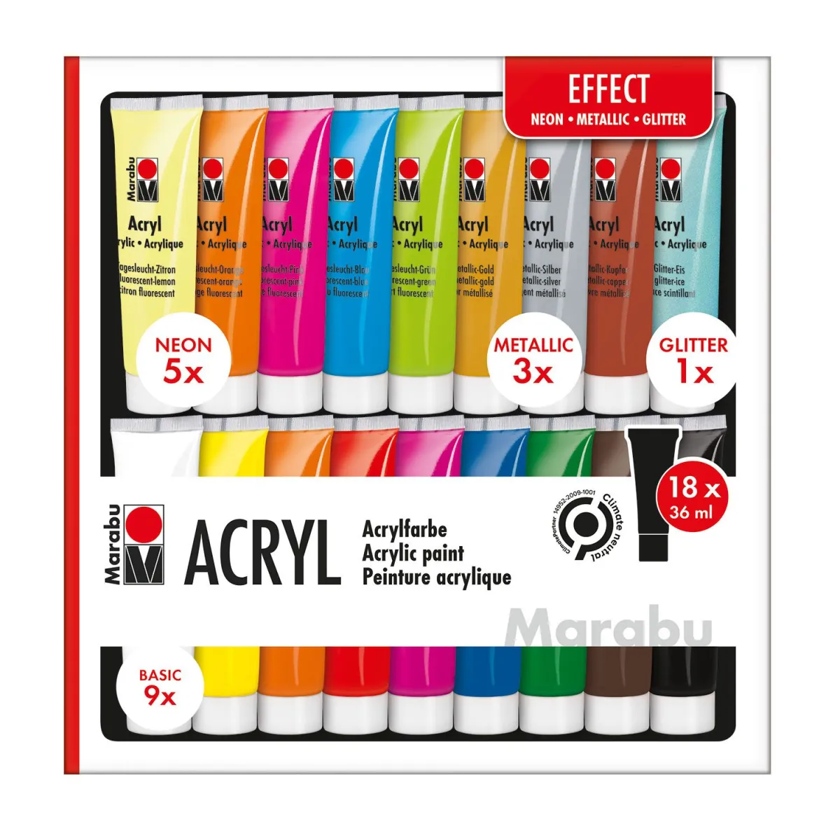 Marabu Σετ Ακρυλικά Effect 18*36ml