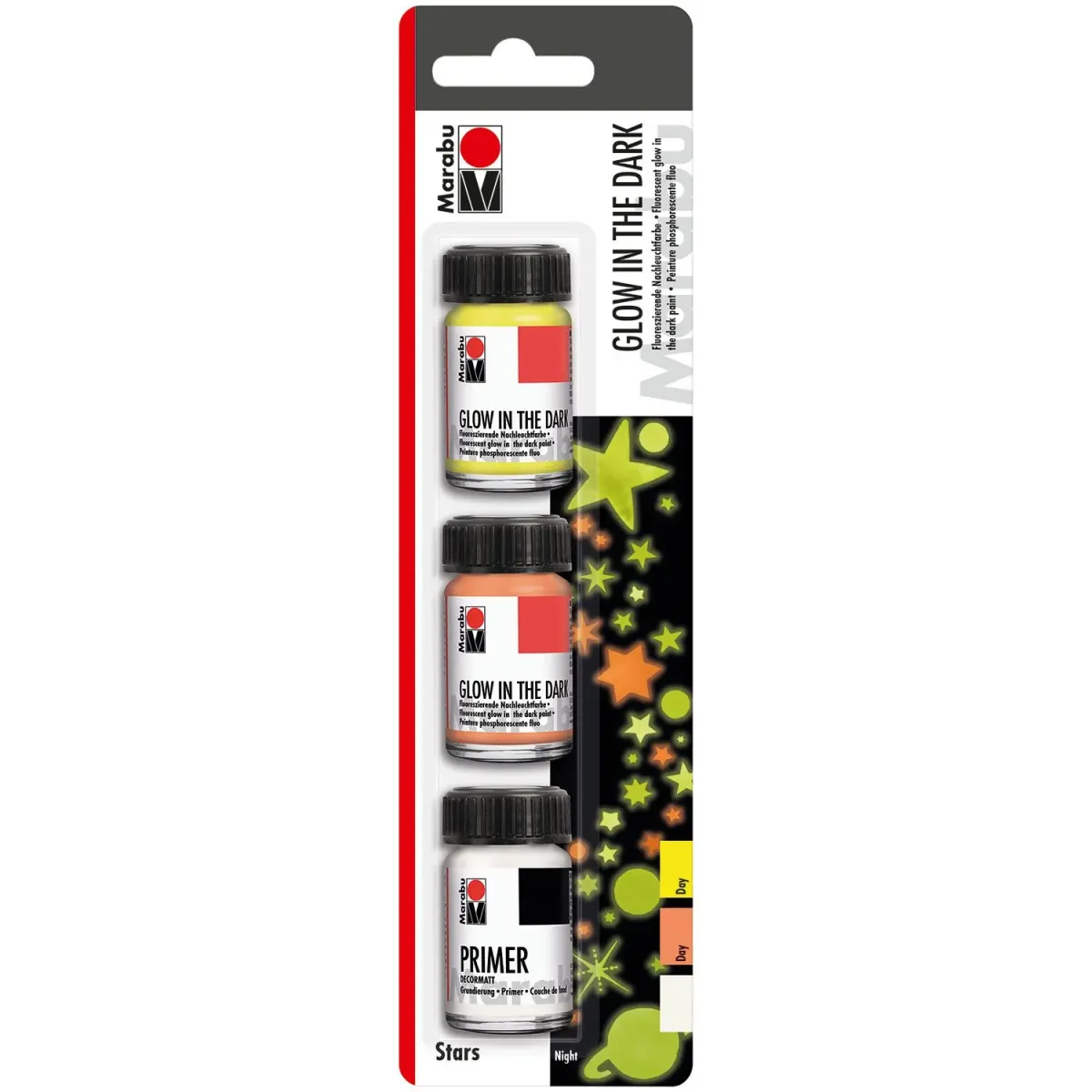 Marabu Ακρυλικά Χρώματα Glow In The Dark 3*15ml