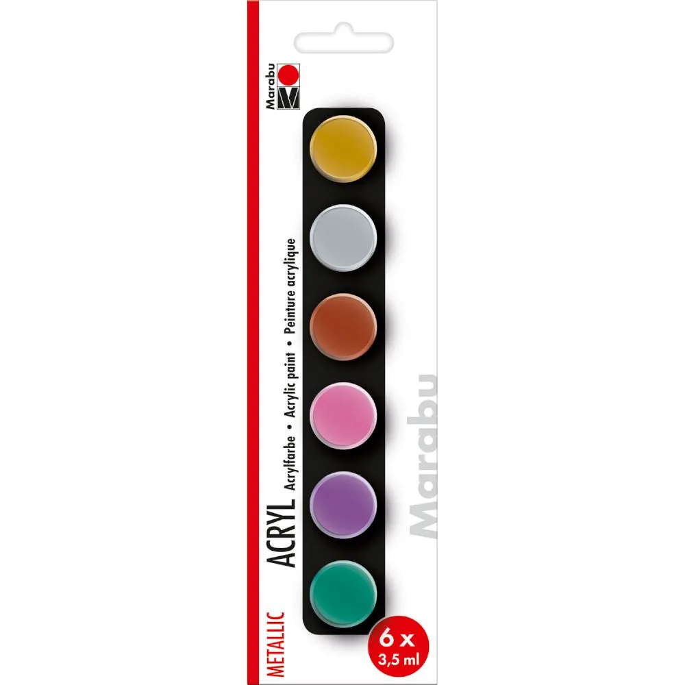 Marabu Ακρυλικά Χρώματα Metallic 6*3,5 ml