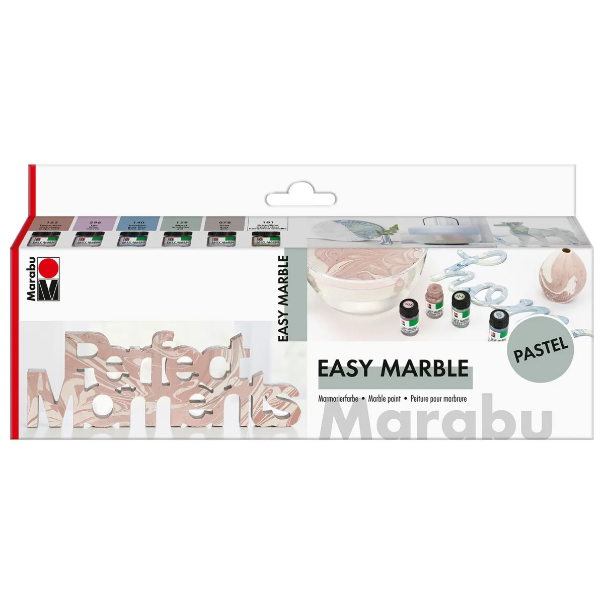 Marabu Χρώματα Μαρμαρογραφίας Pastel Set 6x15ml