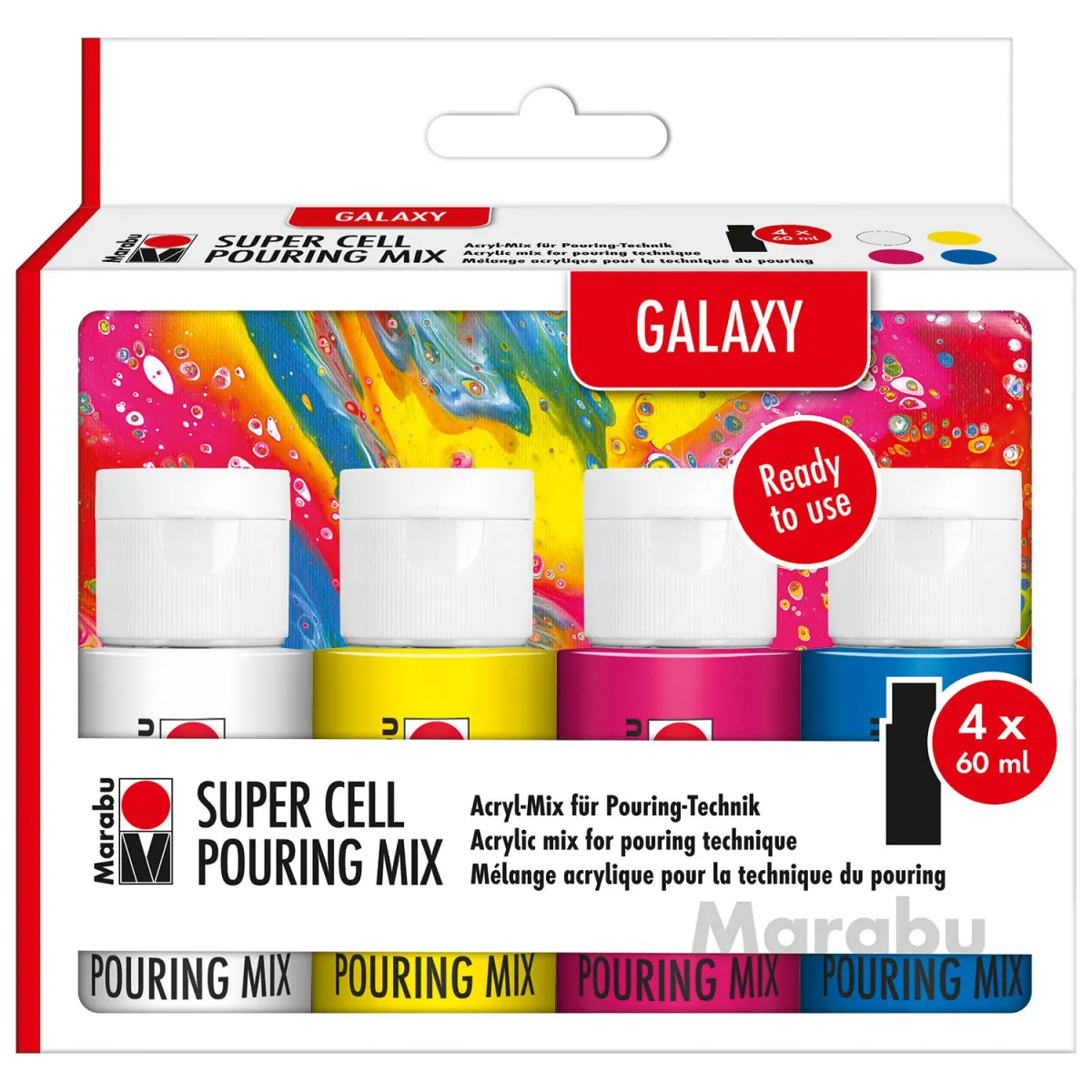 Marabu Ακρυλικά Χρώματα Pouring Mix Galaxy 4x60ml
