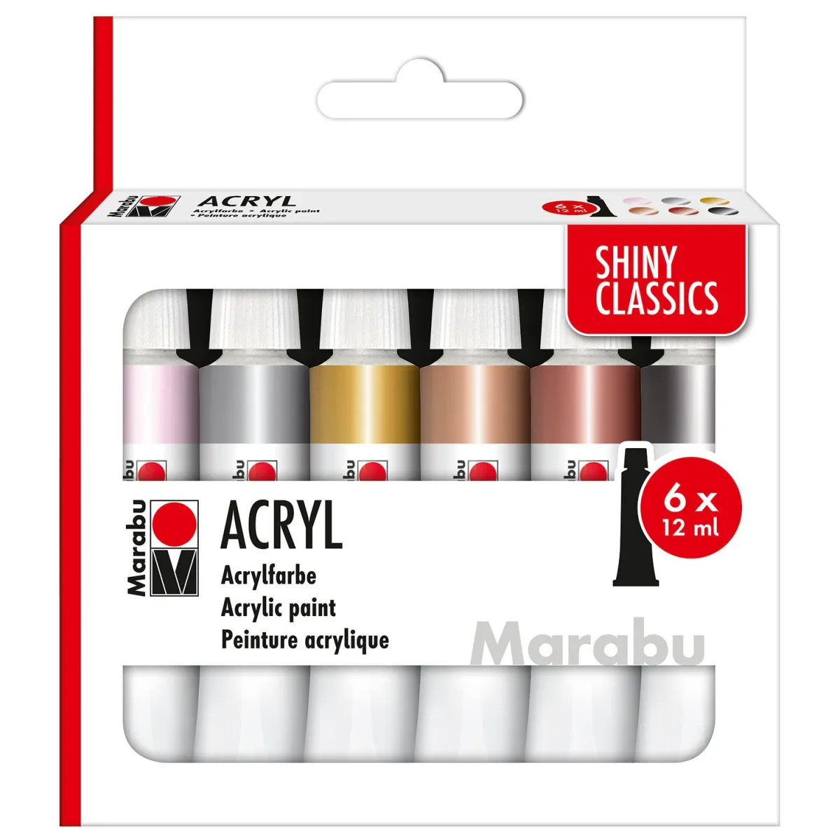 Marabu Ακρυλικά Χρώματα Shiny Classics 6x12ml