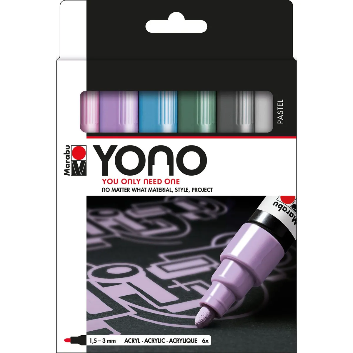 Marabu Μαρκαδόροι Ζωγραφικής YONO Pastel 6τεμ.
