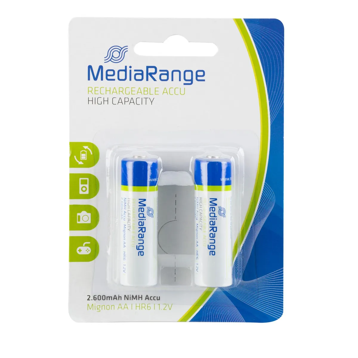 MediaRange Μπαταρίες Επαναφορτιζόμενες Accu AA 2600 mAh (2 τεμ.)