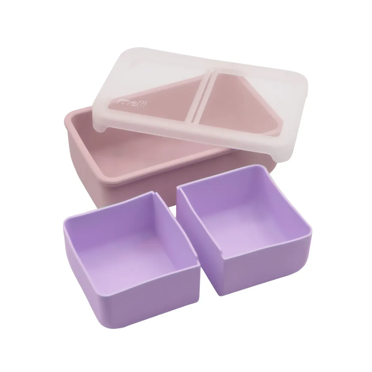 Melii Φαγητοδοχείο Σιλικόνης Bento Ροζ-Μωβ 700ml