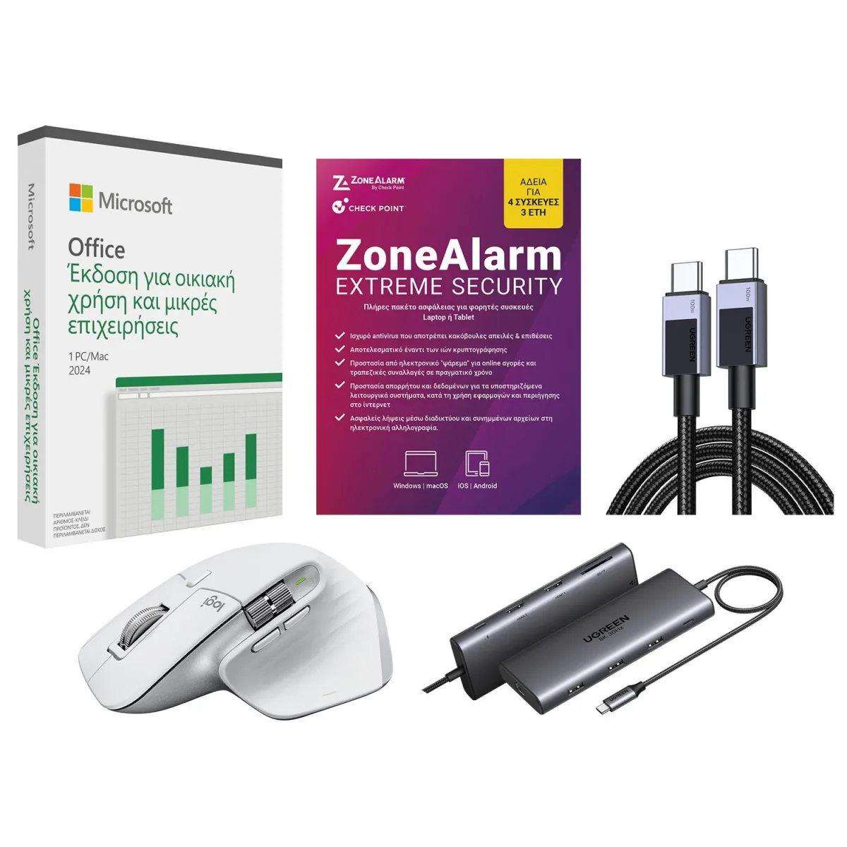Microsoft Office Business + Logitech MX Master + Ugreen Docking Station + ZoneAlarm