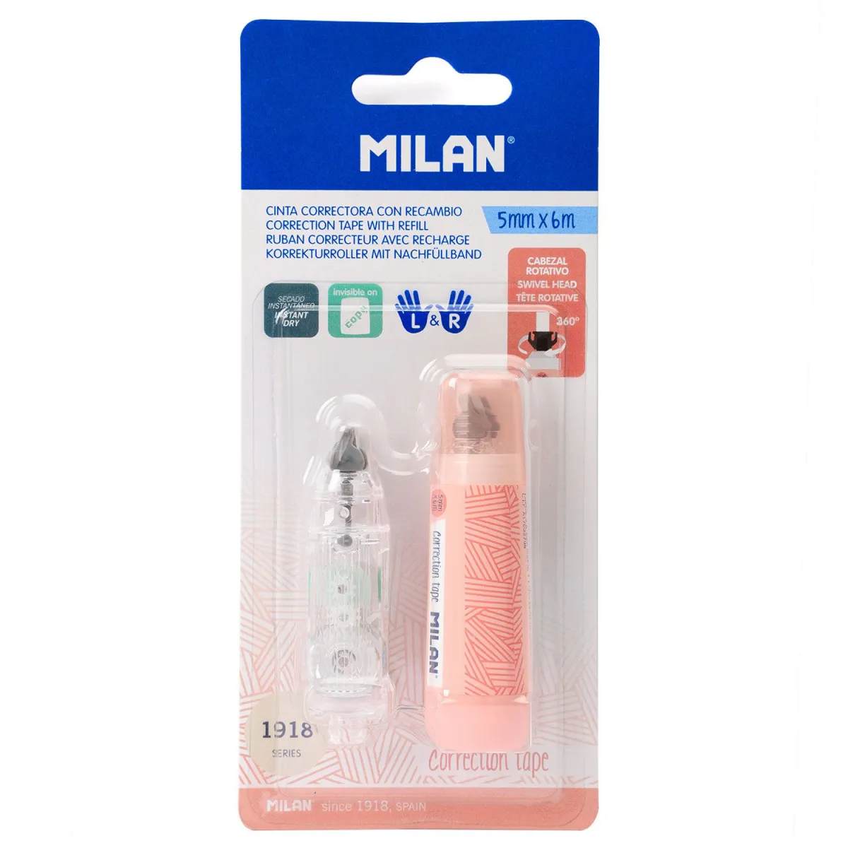 Milan Διορθωτική Ταινία Ροζ & Αντ/κό 5mmx6m