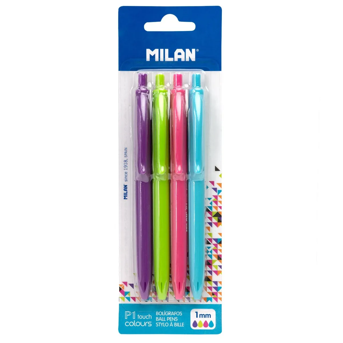 Milan Σετ Στυλό Διαρκείας P1 Touch Με Κλιπ & Πάχος Μύτης 1.0mm  4τεμ.