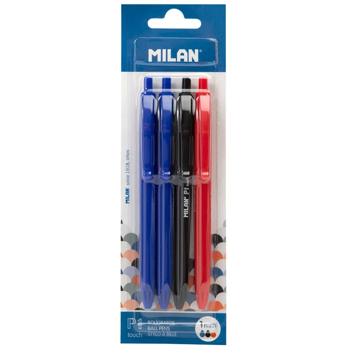 Milan Στυλό Διαρκείας P1 Touch Με Κλιπ & Πάχος Μύτης 1.0mm  5τεμ.