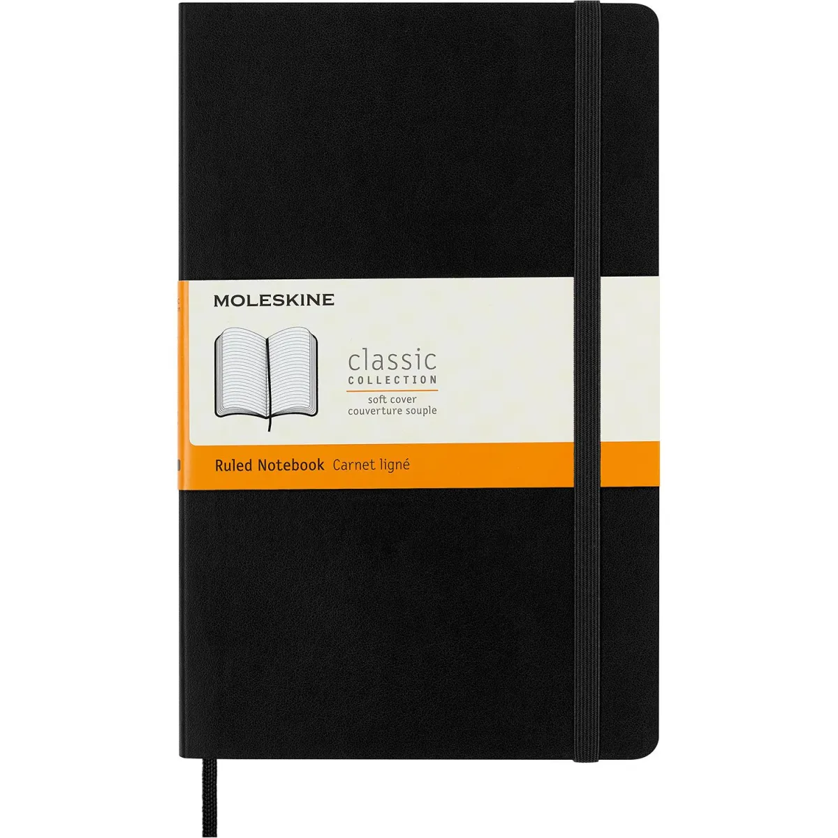 Moleskine Σημειωματάριο Ριγέ Large Μαύρο Με Μαλακό Εξώφυλλο