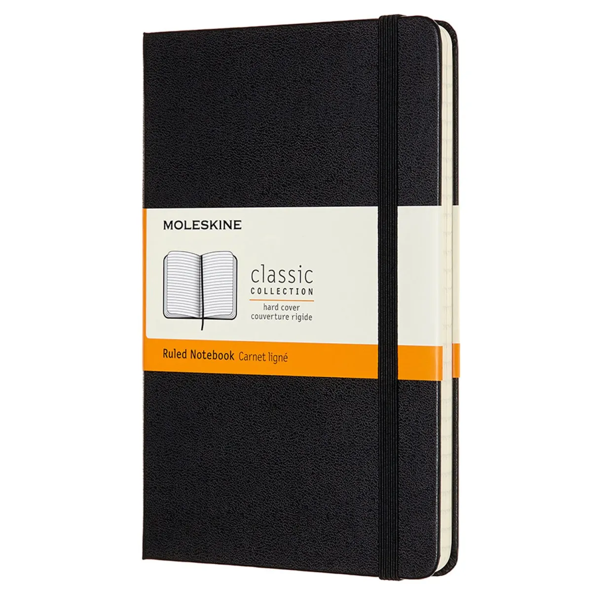 Moleskine Σημειωματάριο Ριγέ Medium Μαύρο Με Σκληρό Εξώφυλλο