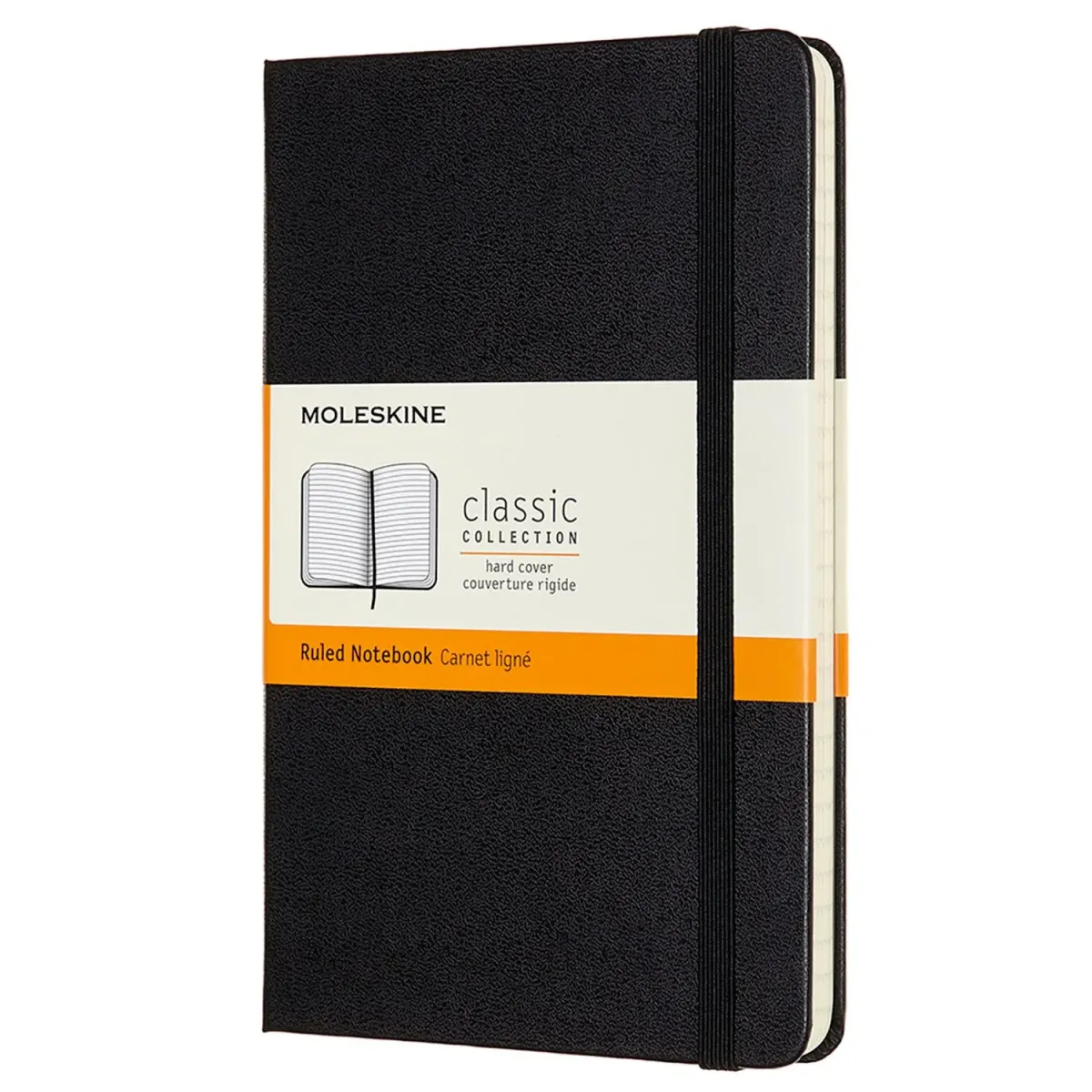 Moleskine Σημειωματάριο Ριγέ Medium Μαύρο Με Σκληρό Εξώφυλλο
