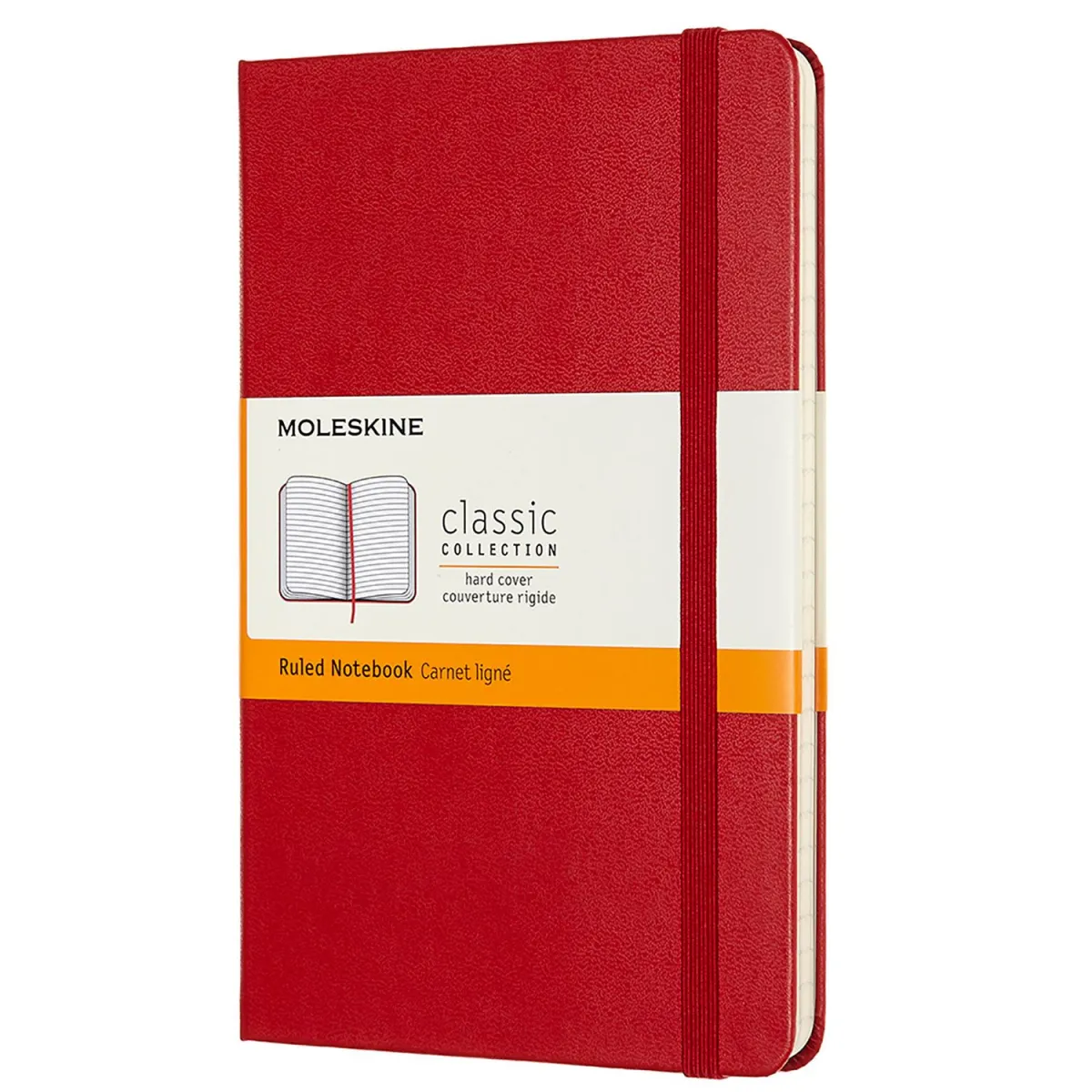 Moleskine Σημειωματάριο Ριγέ Medium Κόκκινο Με Σκληρό Εξώφυλλο