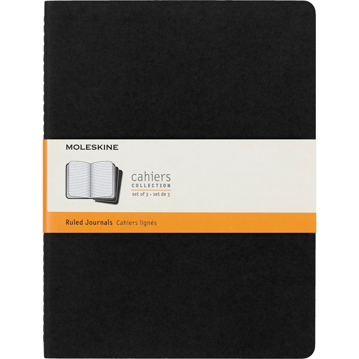Moleskine Σημειωματάριο Ριγέ XL Μαύρο Σετ 3τμχ