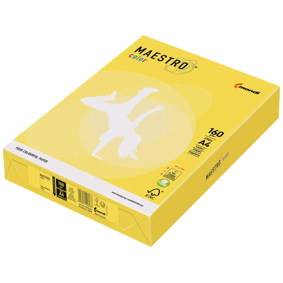 Mondi Χαρτί Έντονο Φωτ/κο Α4/250Φ 160g Κίτρινο