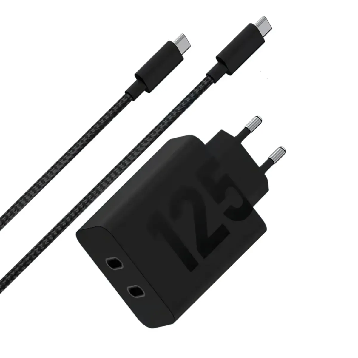 Motorola Φορτιστής GaN 2 Θέσεων 125W Μαύρο Με Καλώδιο