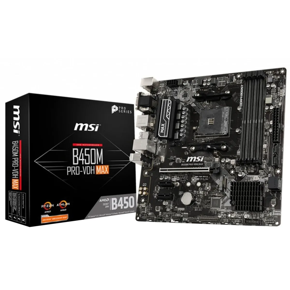 MSI Motherboard B450M PRO-VDH MAX (B450/AM4/DDR4)