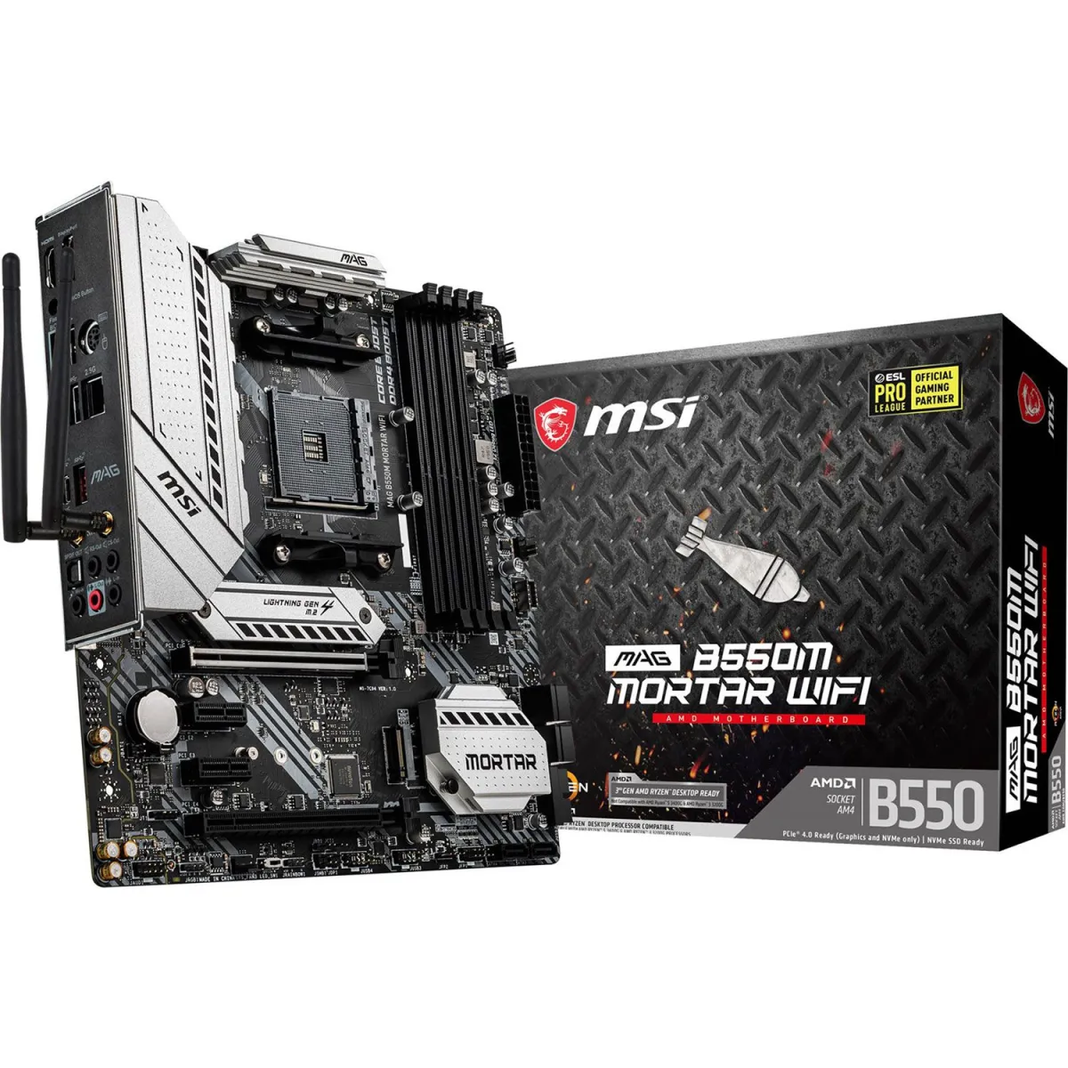 MSI Motherboard MAG B550M MORTAR WIFI (B550/AM4/DDR4)