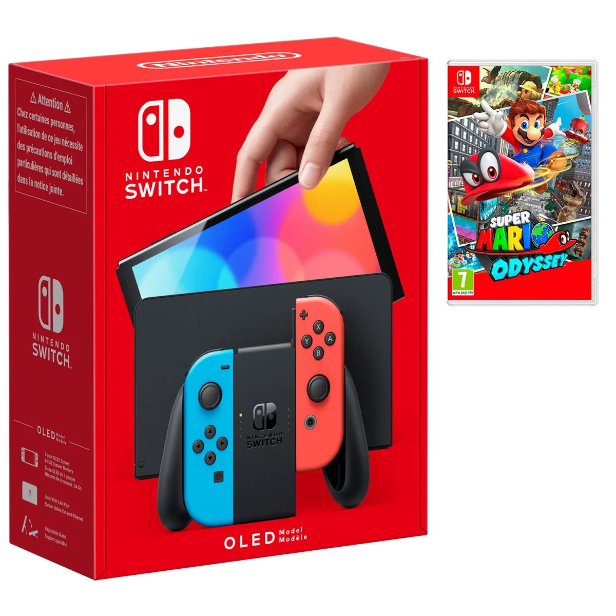 Nintendo Switch OLED R/B + Super Mario Odyssey