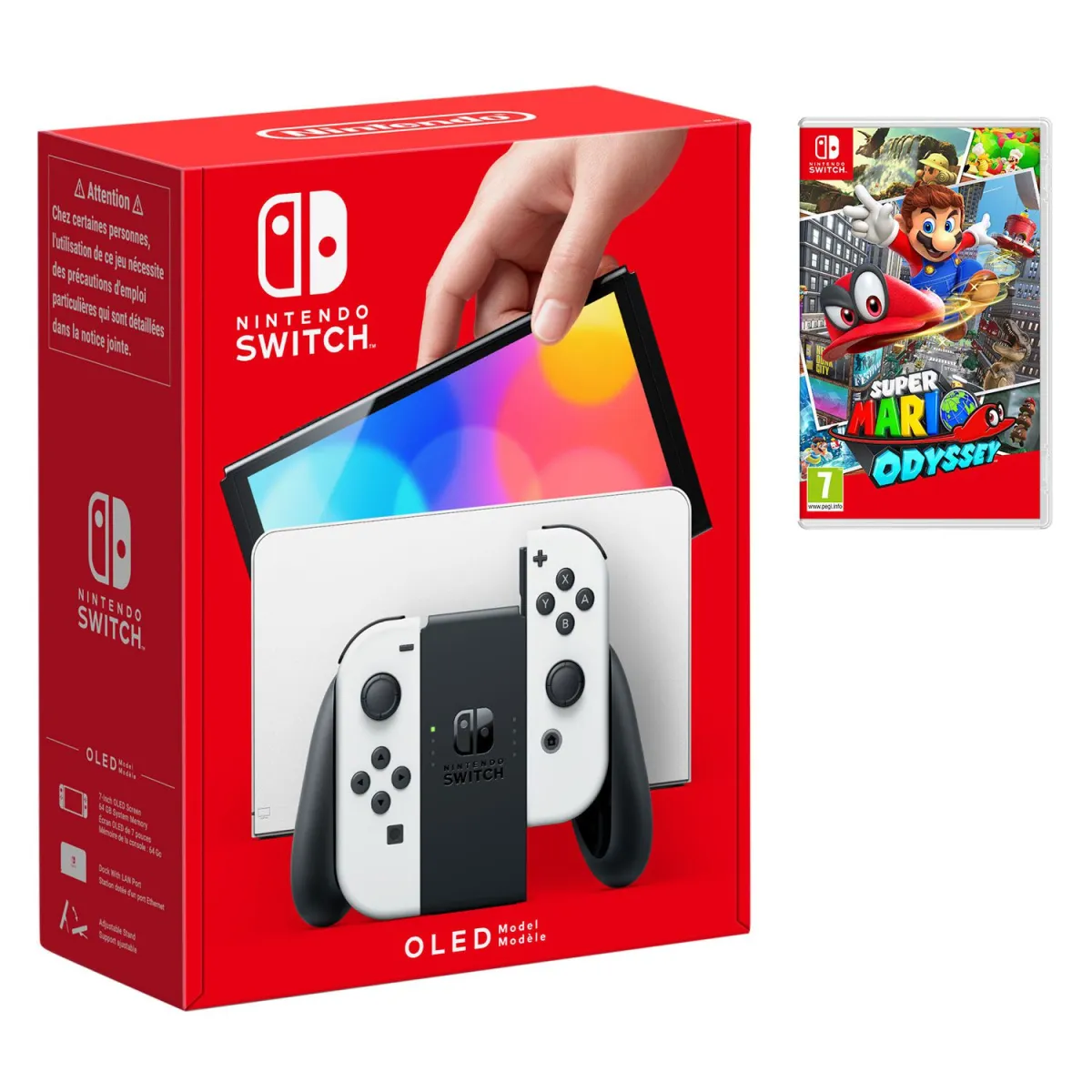 Nintendo Switch OLED White + Super Mario Odyssey