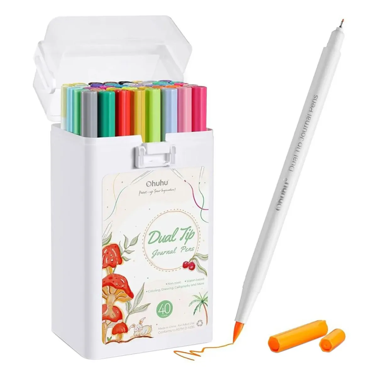 Ohuhu Μαρκαδόροι Ζωγραφικής Νερού Brush & Fineliner 40τεμ.