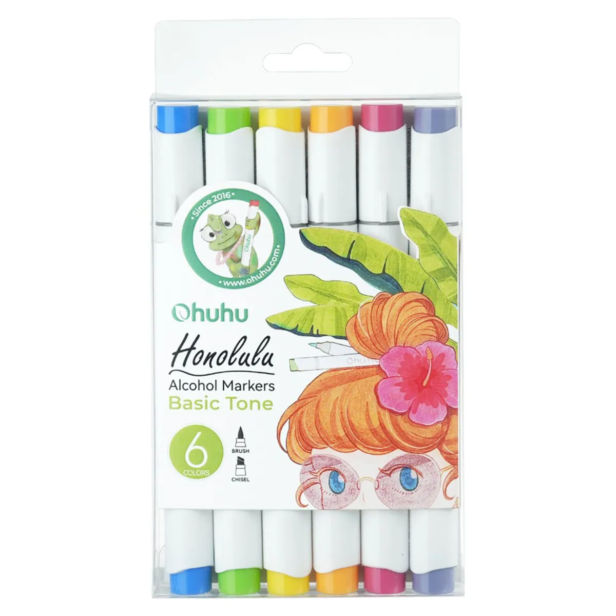 Ohuhu Μαρκαδόροι Ζωγραφικής Honolulu Basic Tones 6τεμ.