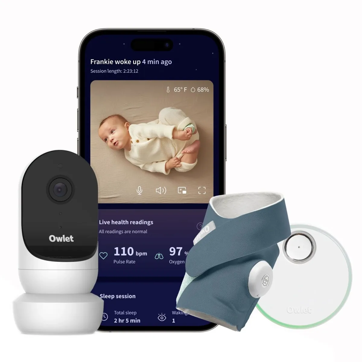 Owlet Baby Monitor Dream Sock Blue & Cam 2 Bundle