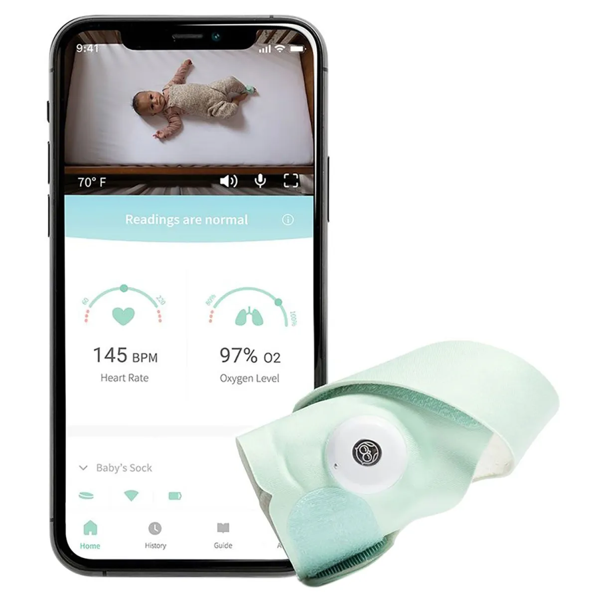 Owlet Baby Monitor Dream Sock Mint & Cam 2 Bundle