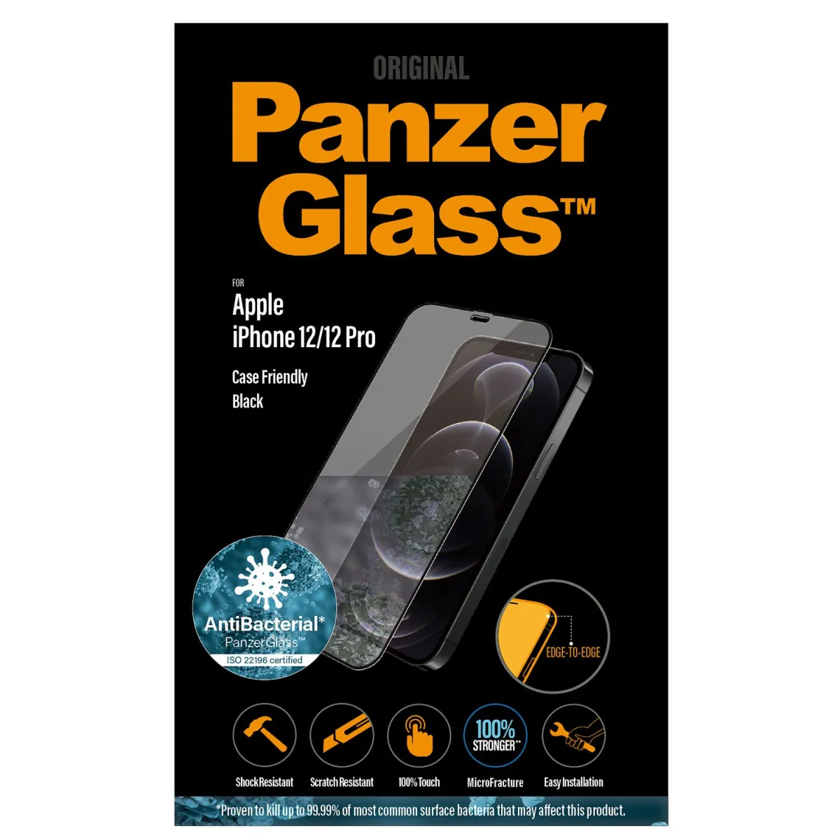 PanzerGlass Γυαλί 3 D για iPhone 12/ 12 Pro, Anti-Bacterial