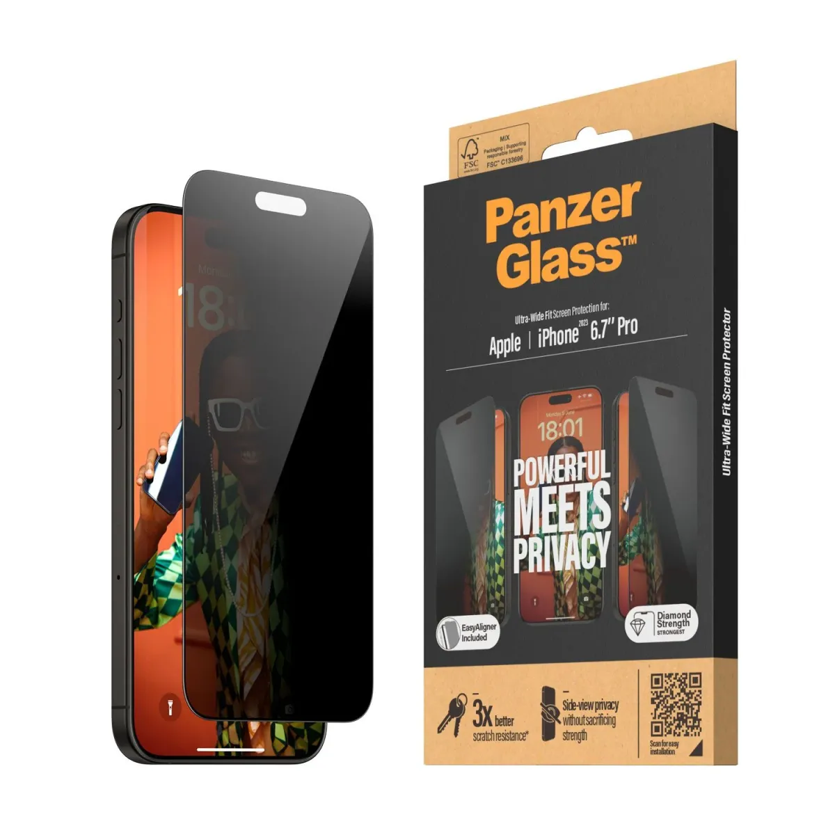 PanzerGlass™ Privacy iPhone 15 Pro Max