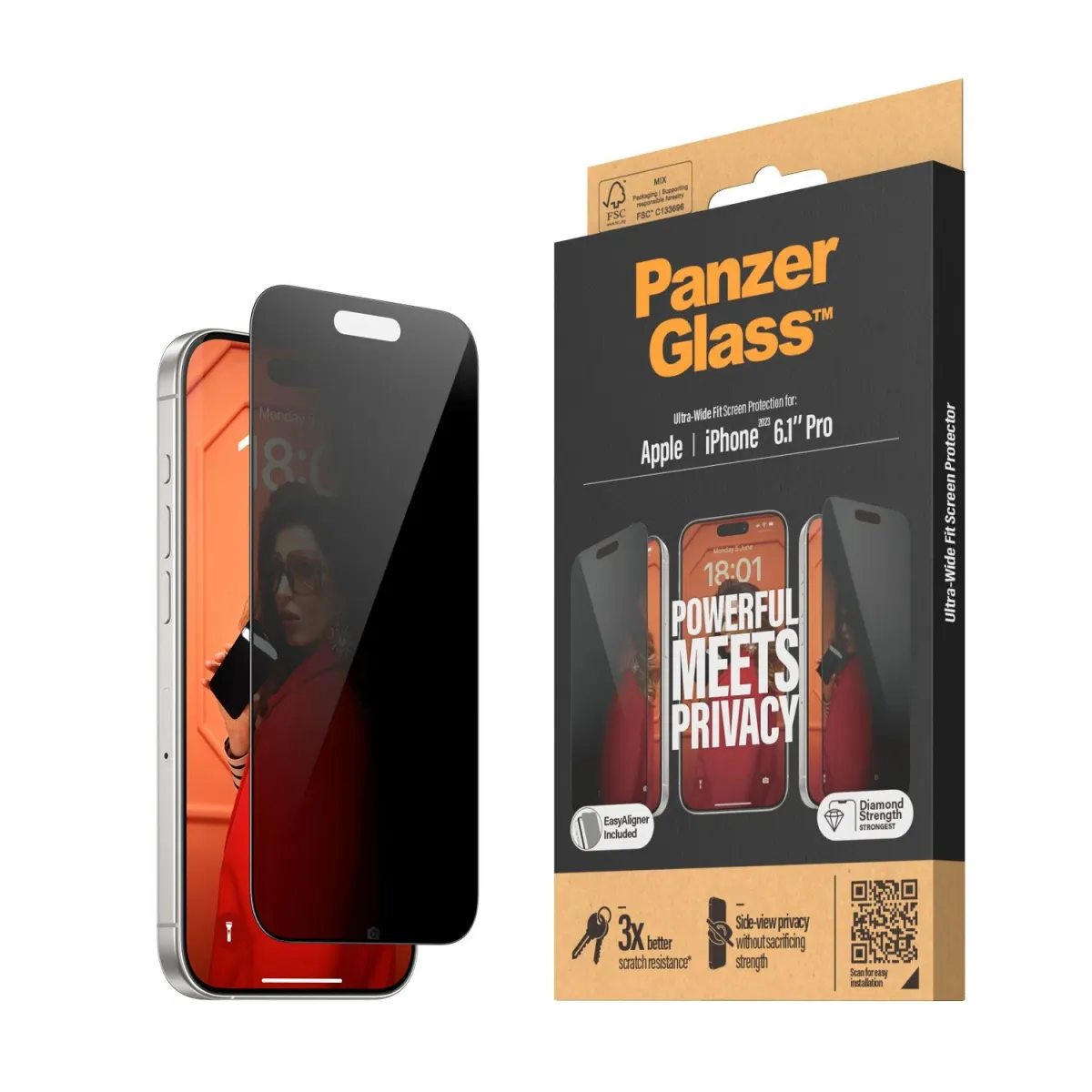 PanzerGlass™ Privacy iPhone 15 Pro