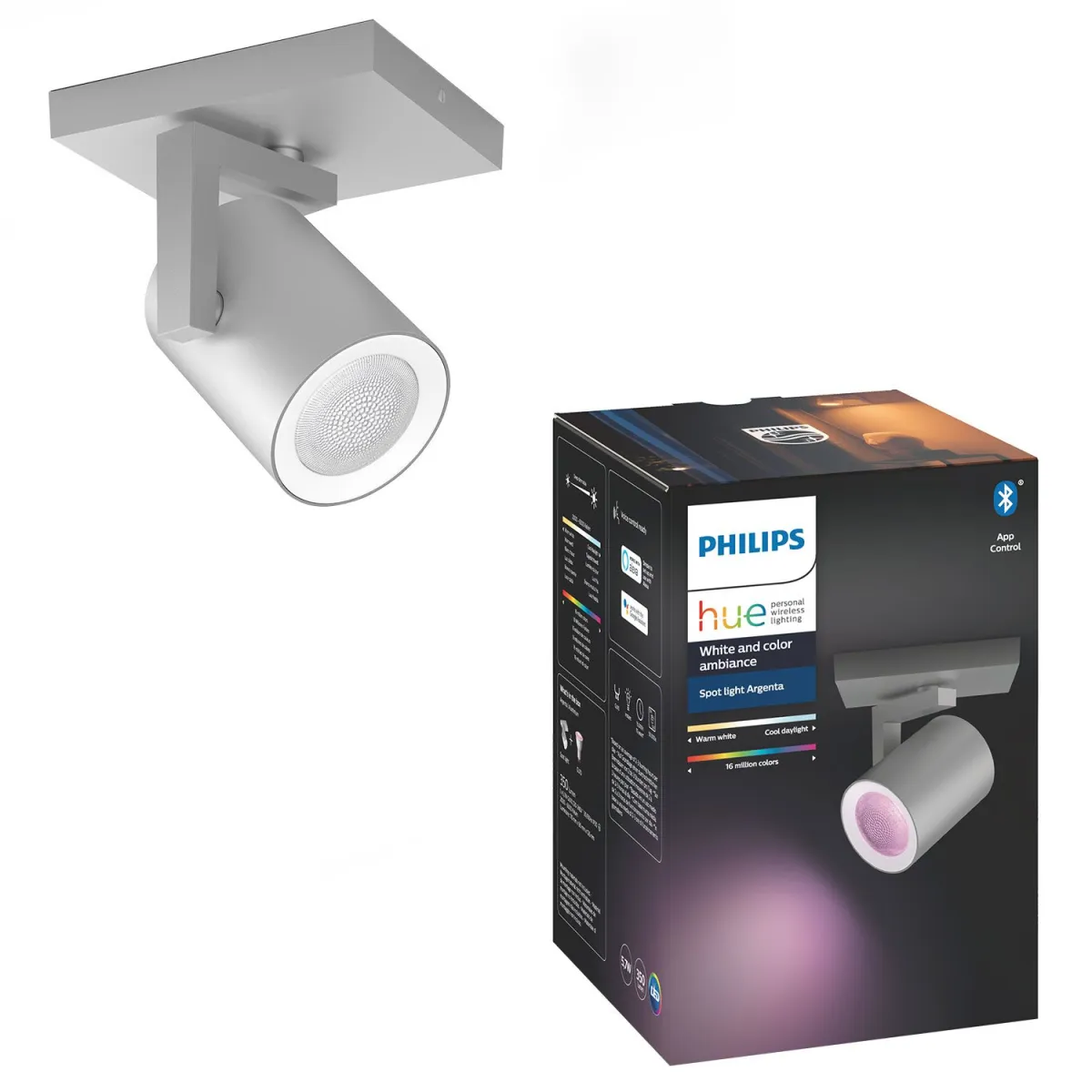 Philips Hue Argenta Single Spotlight Aluminium