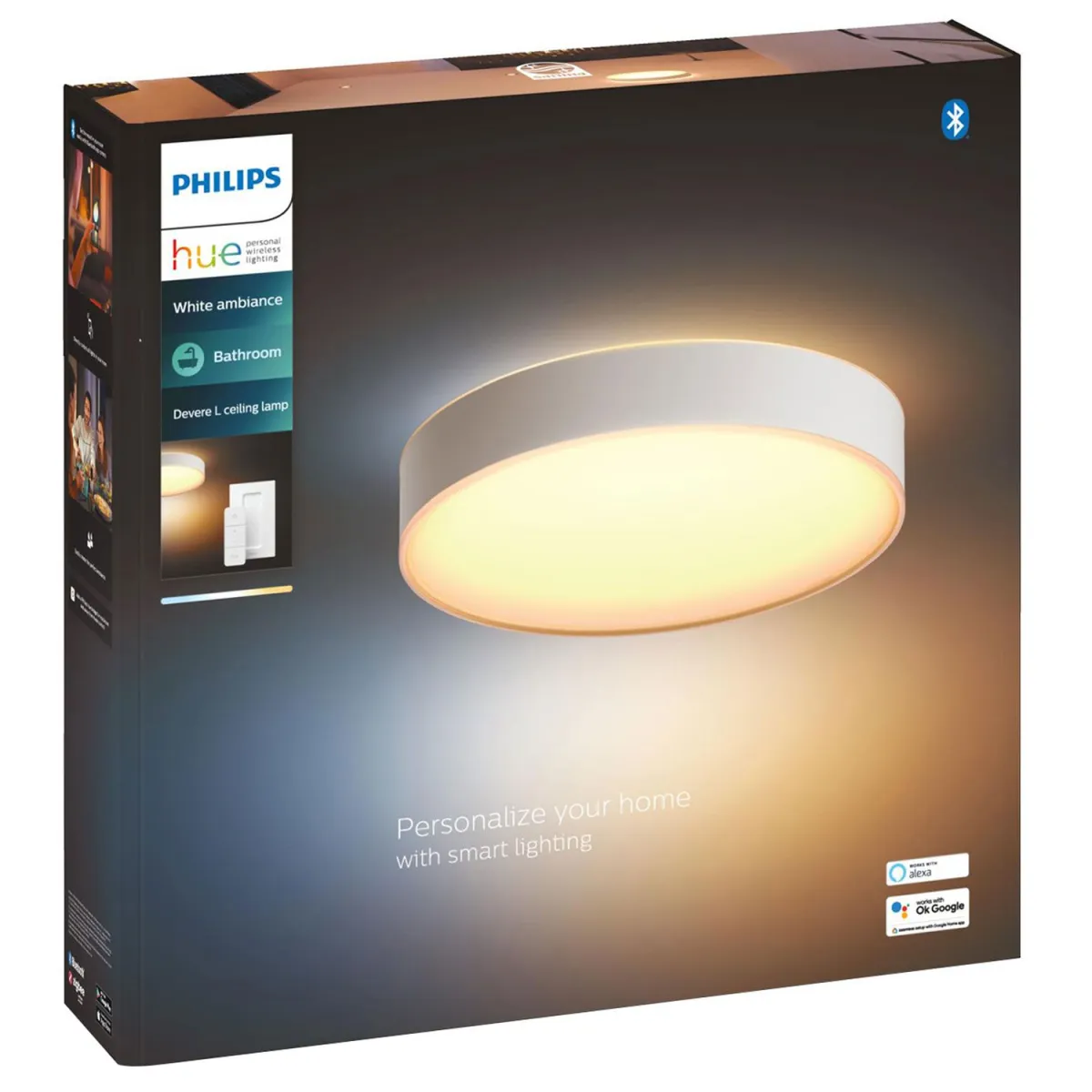 Philips Hue Devere Ceiling Medium Lamp W