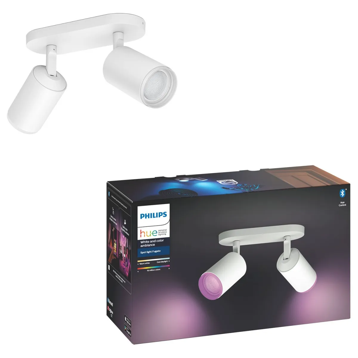 Philips Hue Fugato Double Spotlight White