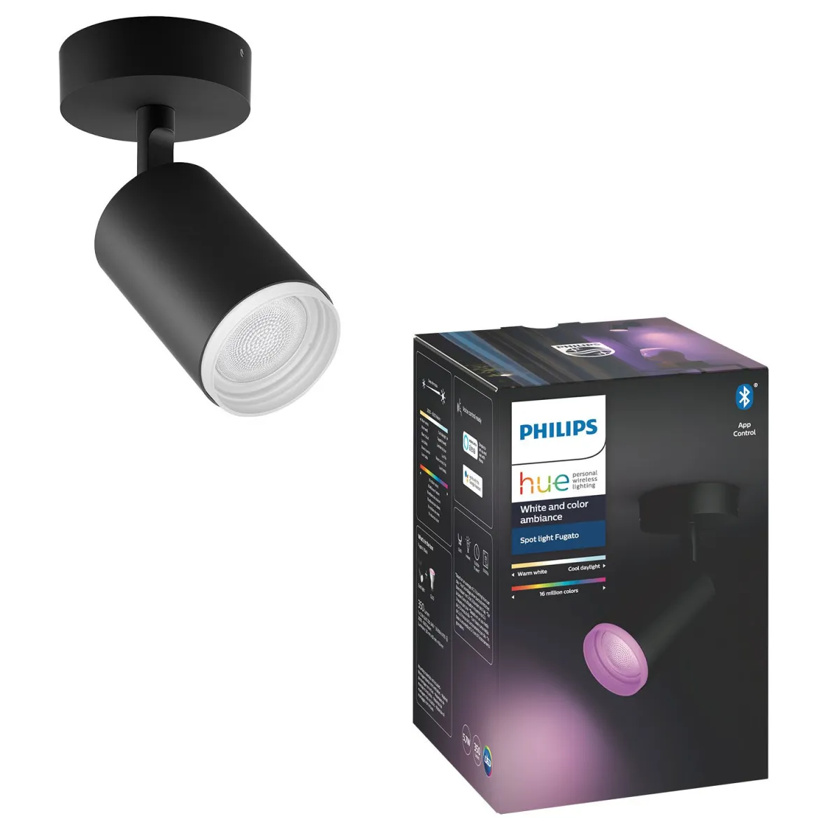 Philips Hue Fugato Single Spotlight Black