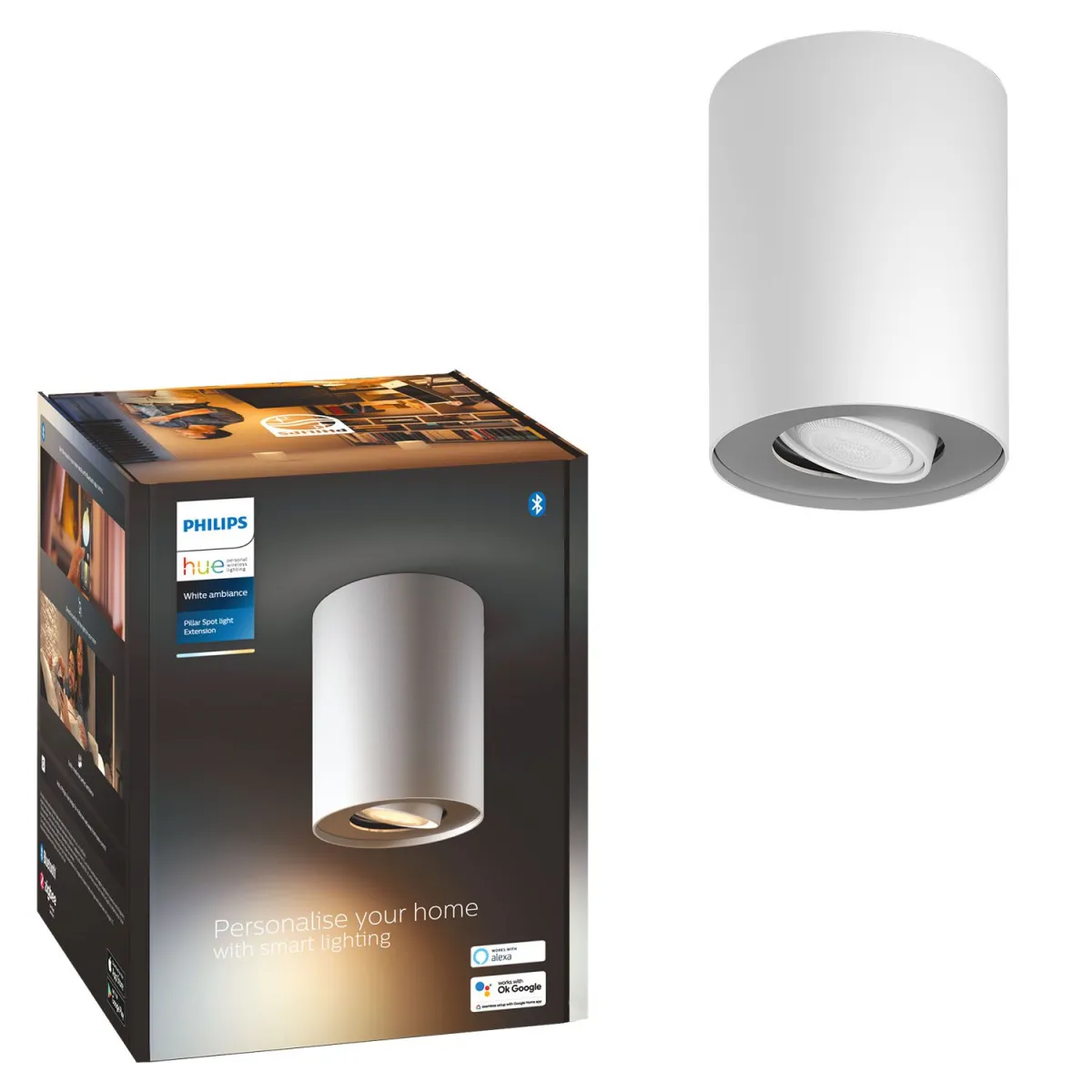 Philips Pillar Hue ext. spot single spot white 1