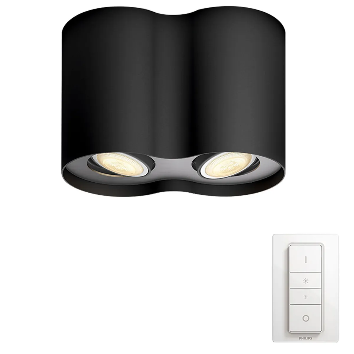 Philips Pillar Hue plate/spiral black 2x5W 230V