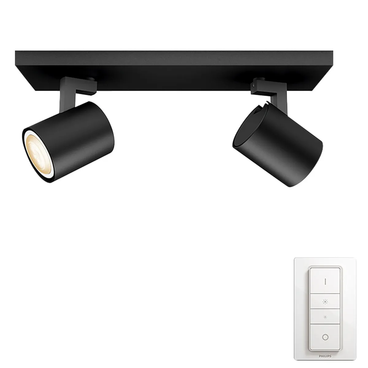 Philips Runner Hue bar/tube black 2x5W 230V