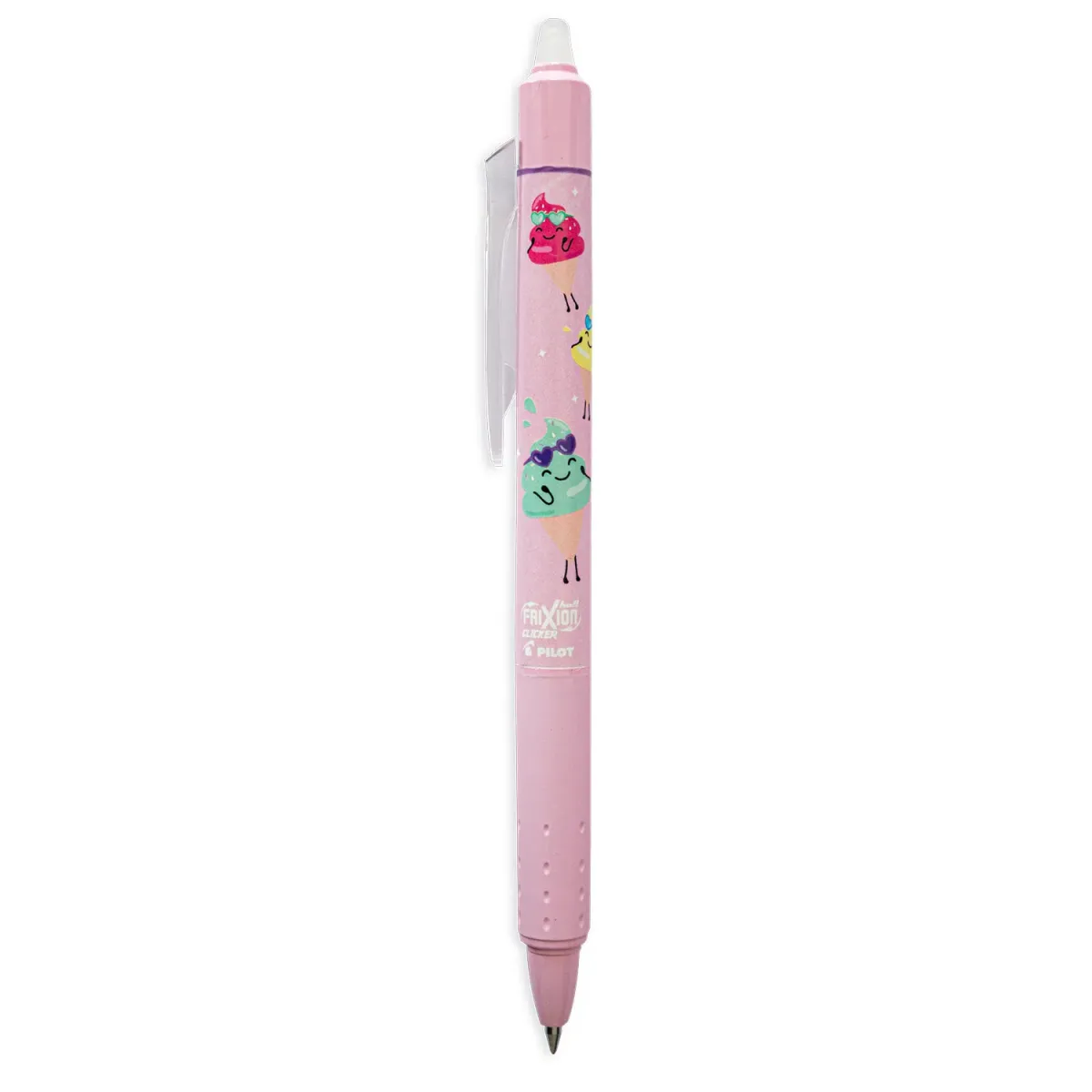 Pilot Στυλό Clicker Frixion Με Κλιπ & Πάχος Μύτης 0.7mm Pool Party Pastel Pink