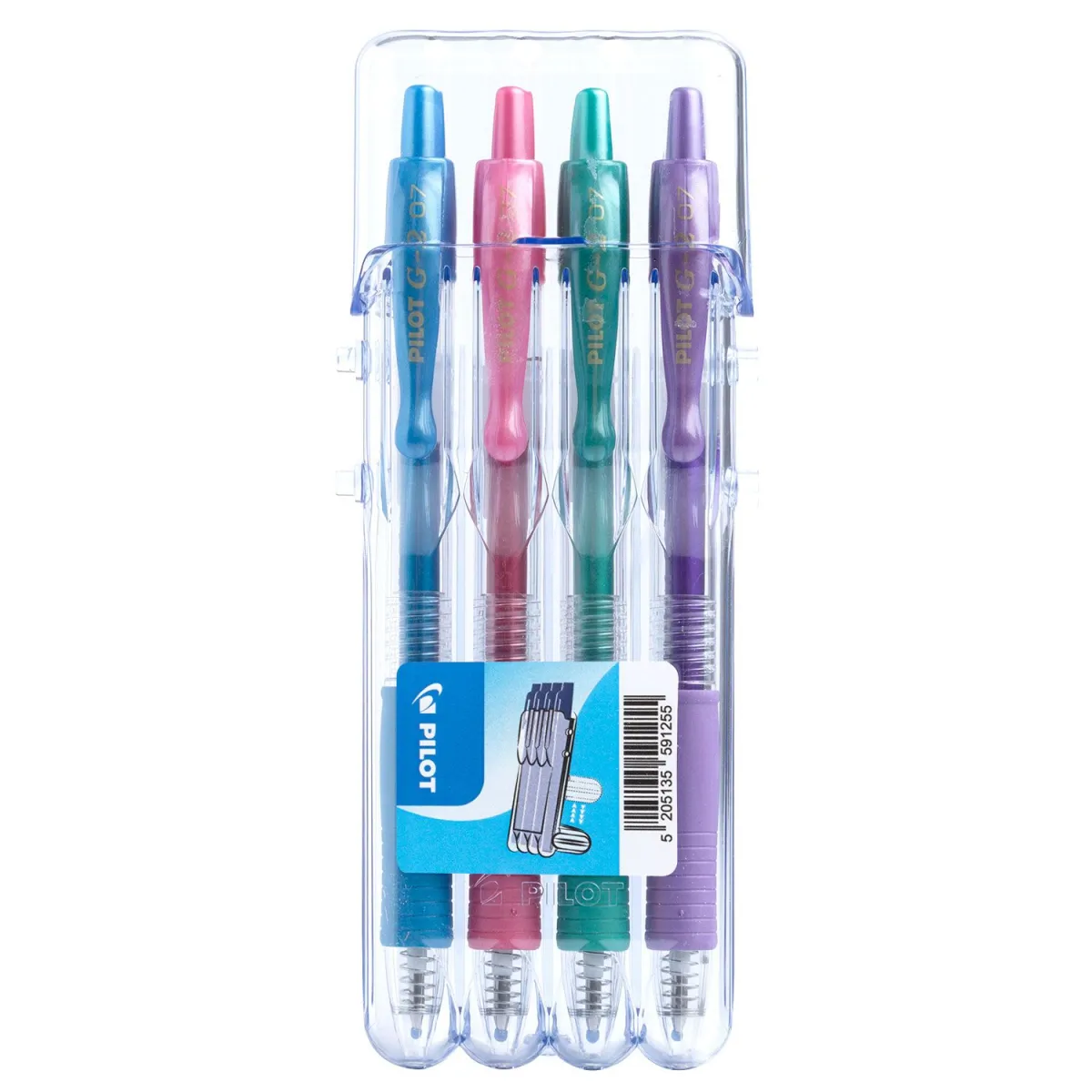 Pilot Set2Go G2 Metallic Με Λάστιχο & Κλιπ & Πάχος Μύτης 0.7mm  4τεμ.