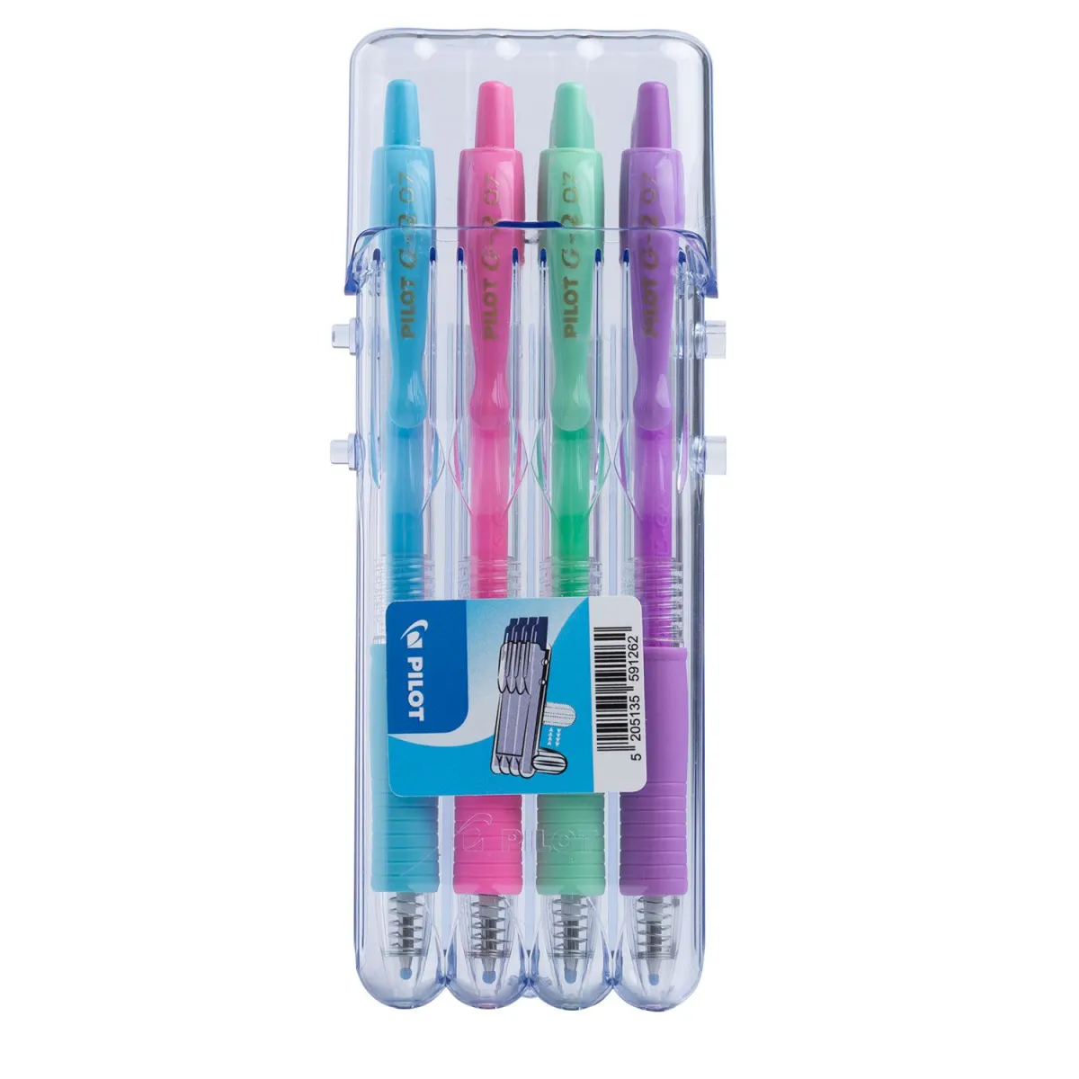 Pilot Set2Go G2 Pastel Με Λάστιχο & Κλιπ & Πάχος Μύτης 0.7mm 4τεμ.