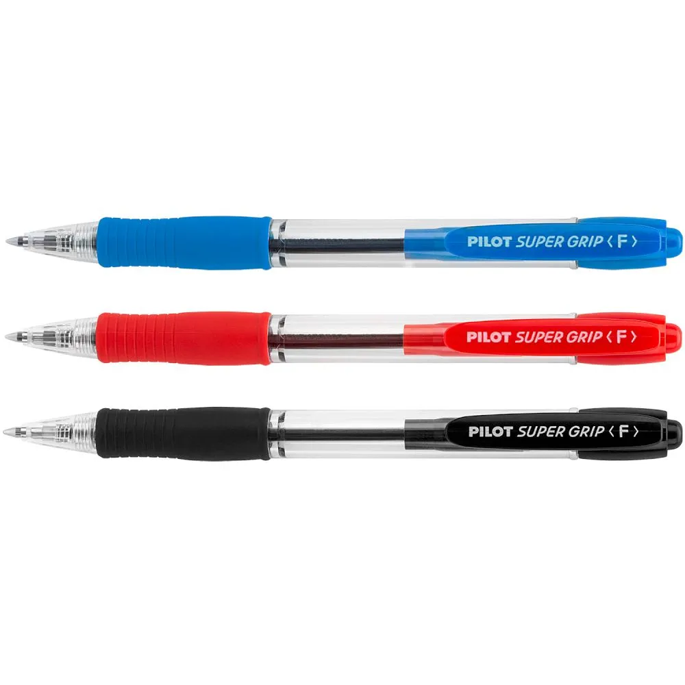 Pilot Στυλό Διαρκείας Super Grip Fine Με Λάστιχο & Κλιπ & Πάχος Μύτης 0.7mm