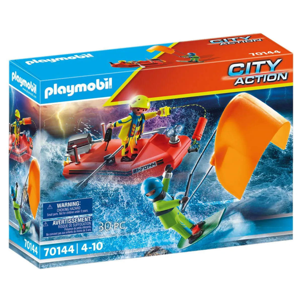 playmobil City Action Επιχείρηση Διάσωσης Kitesurfer με Σκάφος 70144