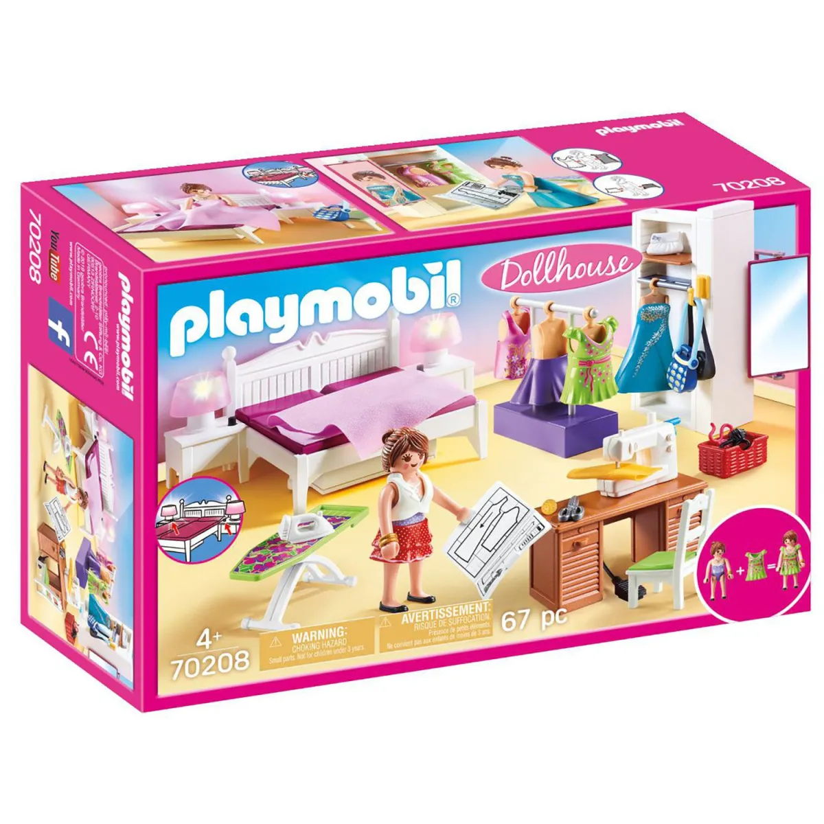 playmobil Dollhouse Υπνοδωμάτιο με Ατελιέ Ραπτικής 70208