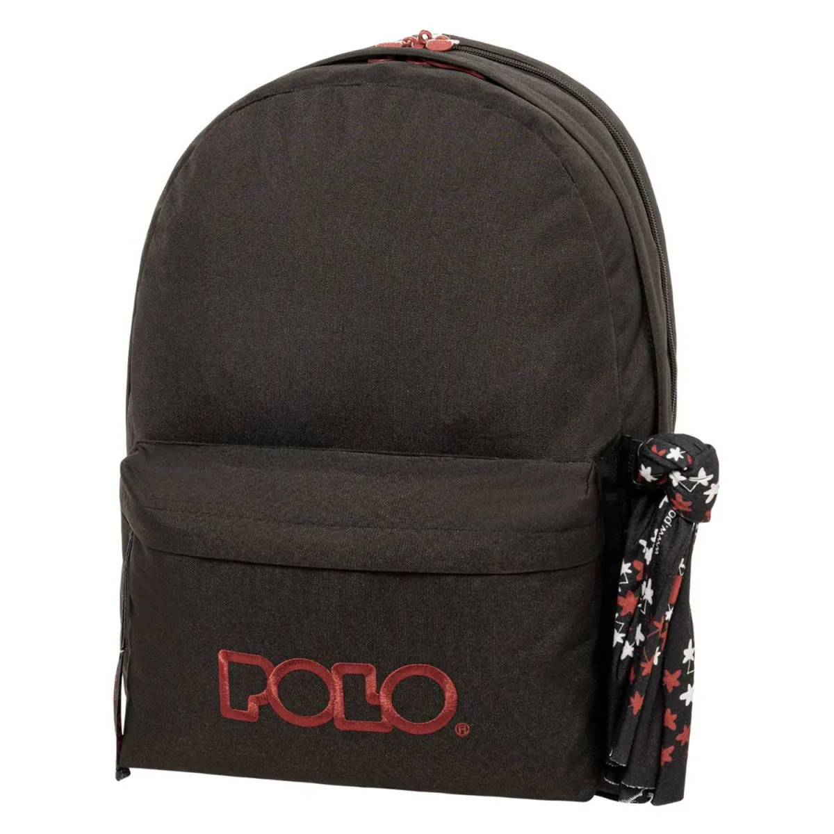 Polo Τσάντα Πλάτης Original Double Scarf Μαύρο-Μπορντώ