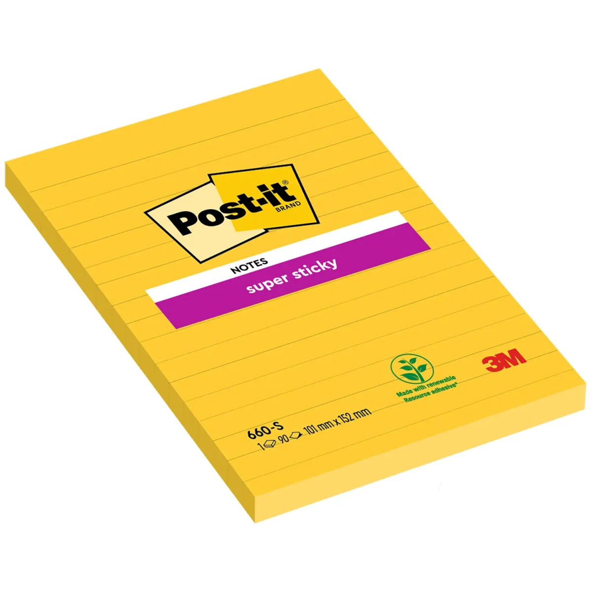 Post-it Αυτοκόλλητα Χαρτάκια Super Sticky 660-S 102x152mm 75φύλλα