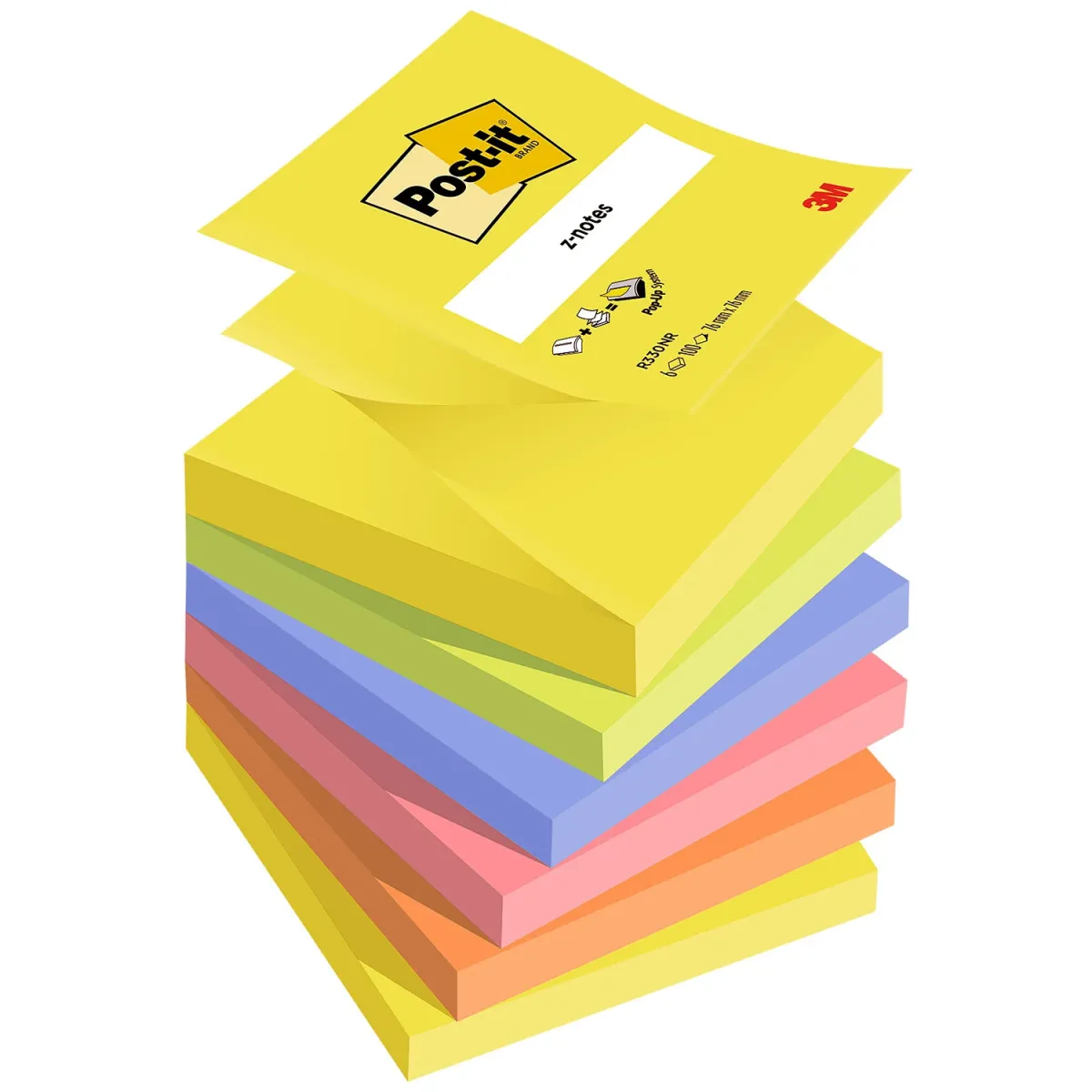 Post-it Αυτοκόλλητα Χαρτάκια Z-Notes R330NR 76x76mm 600φύλλα
