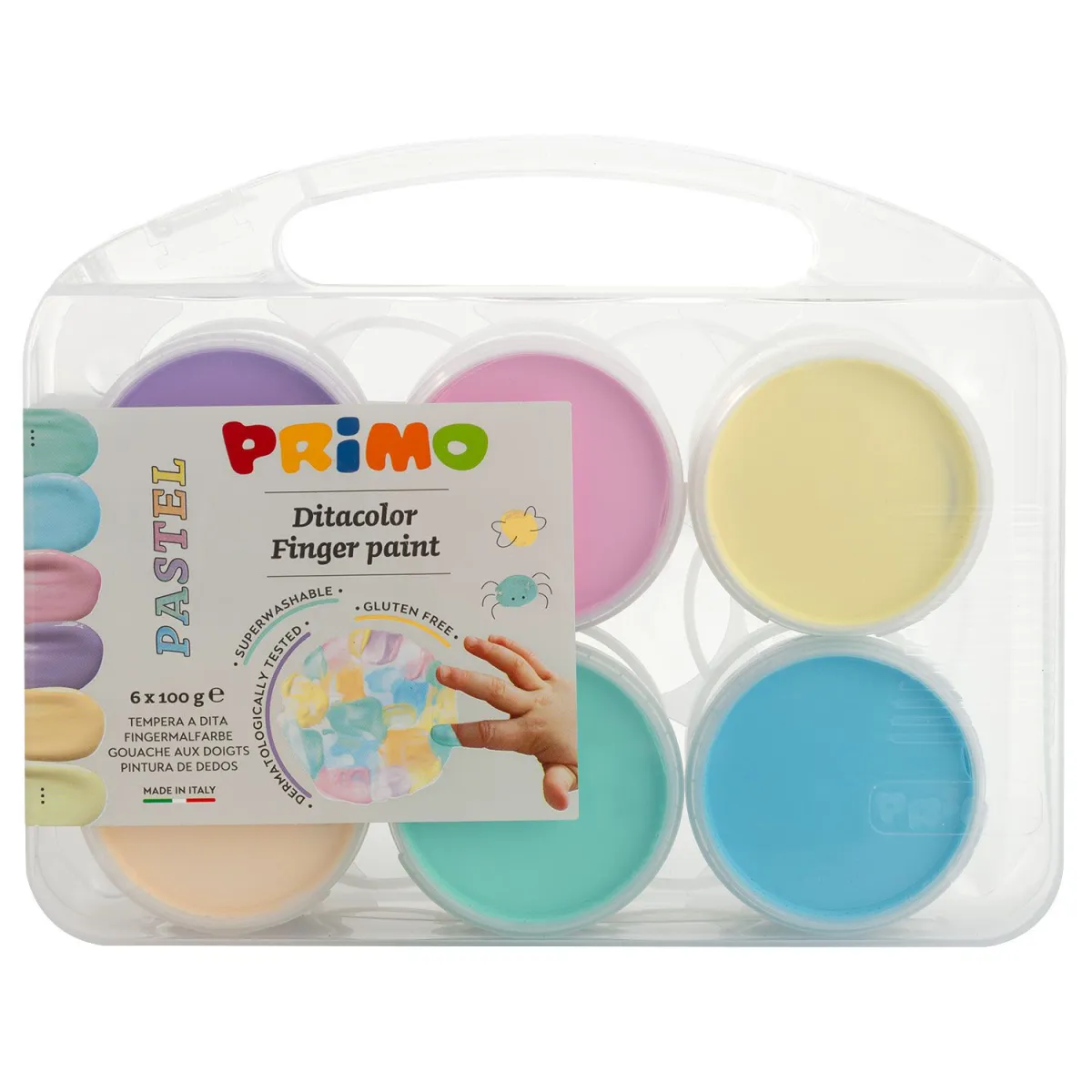 PRIMO CMP Δαχτυλομπογιές Pastel 100 gr 6τεμ.