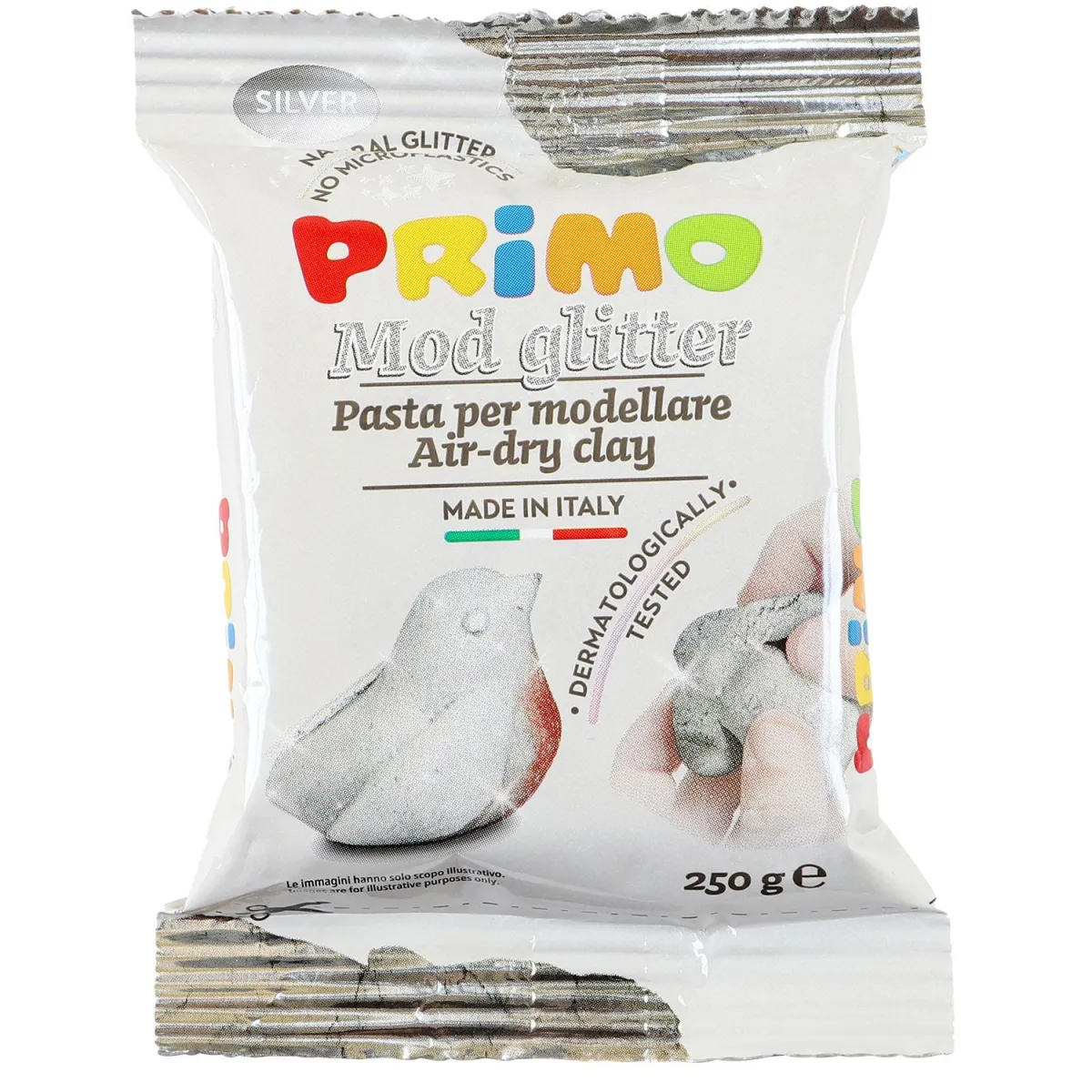 Primo Πηλός Glitter Ασημί 250gr