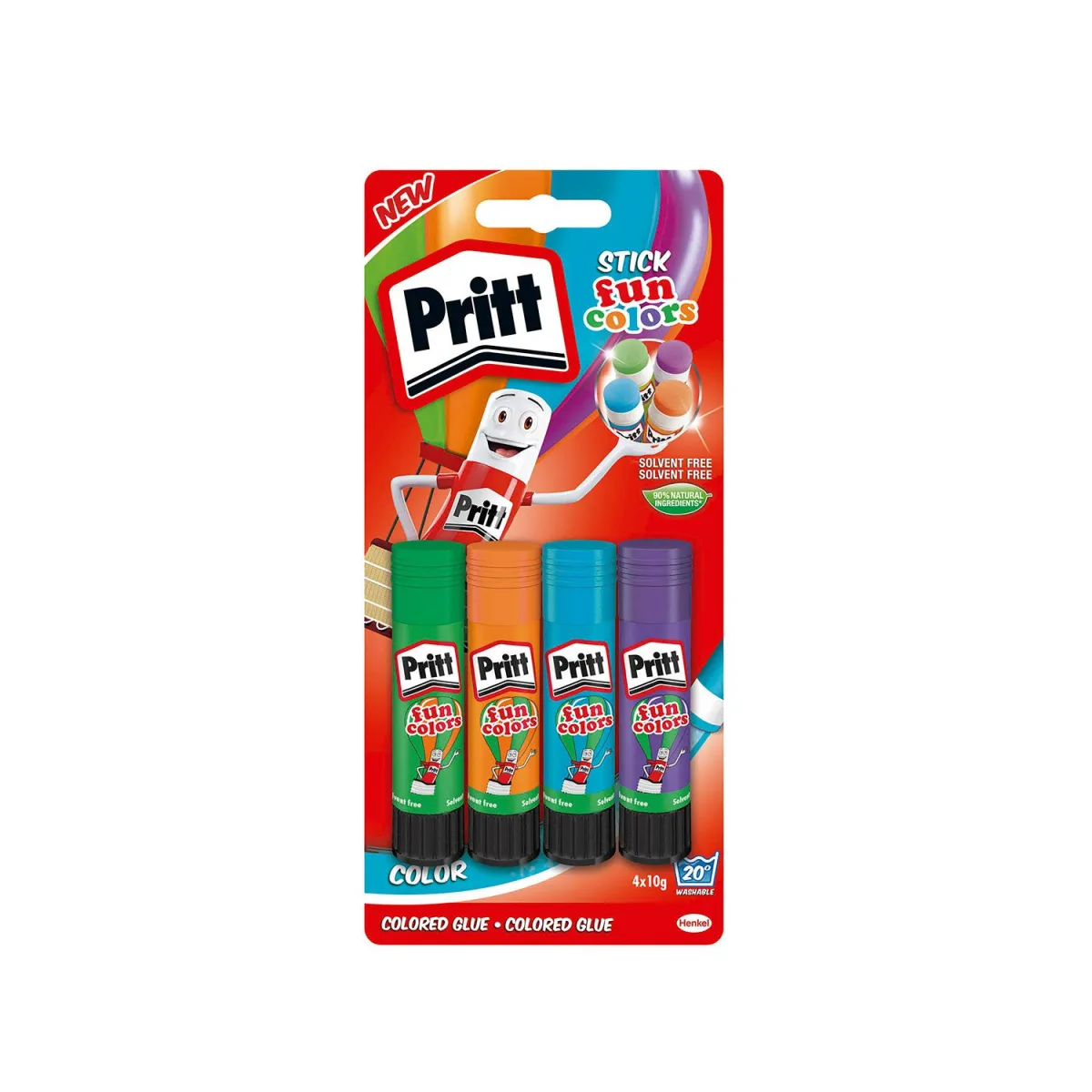 Pritt Κόλλα Stick Fun Colors 10gr 4τεμ.